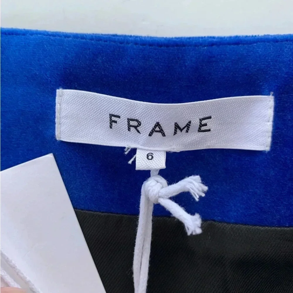 NWT Frame Velvet Seamed Stretch Mini Skirt Bluette Size 6
